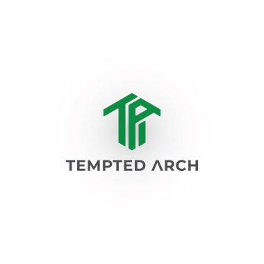 Beyaz arka planda izole edilmiş yeşil renkli TA veya AT logosu. Altıgen şeklinde T ve A monogramı logosu. Yeşil altıgen harf. Emlak ve inşaat logosu için TA logosu.