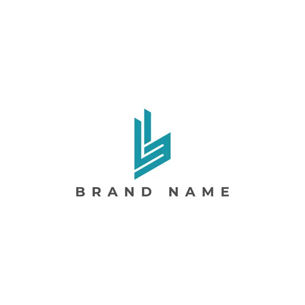 Abstract Letras Iniciais Logotipo Cor Azul Isolado Fundo Branco Logotipo — Vetor de Stock