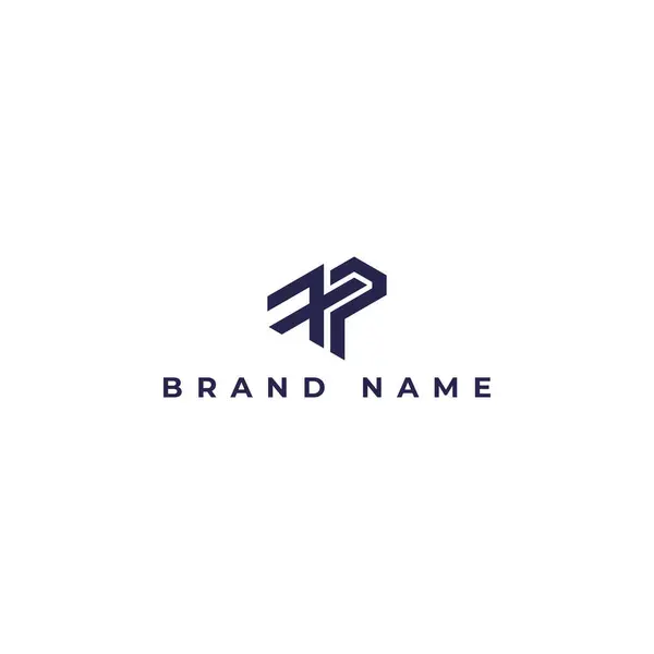 Abstract Logotipo Iniciais Letra Moderna Profissional Cor Azul Isolado Fundo — Vetor de Stock