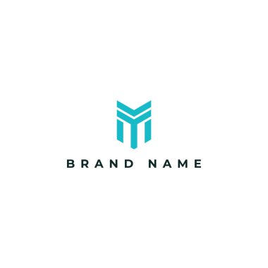 İlk harf I veya YM Logosu, beyaz arkaplanda izole edilmiş mavi renkli Vektör illüstrasyonunu tasarlar. Soyut mektup. Emlak sigortası şirketi logosu için logom kullanıldı.