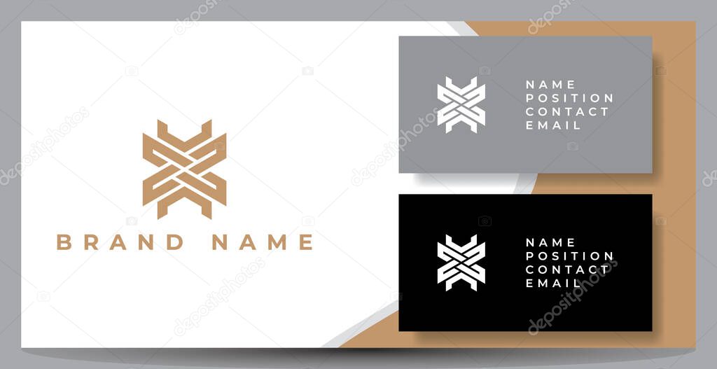Abstract Creative and Minimalist Letter MX Logo Design Icon with social simple business card design template presentation