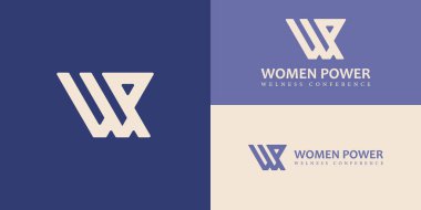 Soyut ilk harf W ve P logosu mor arkaplan ile izole edilmiş, refah konferansı logosu tasarımı için de uygulanan ilk adı WP veya PW olan markalar veya şirketler için de uygun.