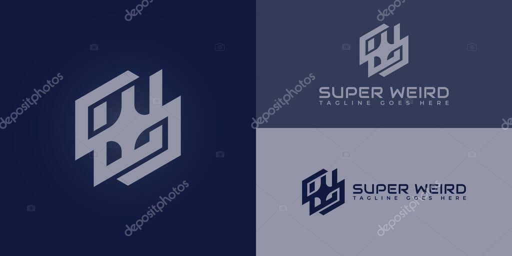 Abstract initial letter SW or WS in blue color isolated on a navy background. S, W, SW, or WS initial logo design vector symbol graphic idea creative logo applied for business technology logo design.