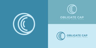 İş ve danışmanlık şirketi logosu tasarım şablonu için uygulanan birden fazla arkaplan renginde yumuşak mavi renkli OC veya CO logosu soyut ilk harf. Mavi Dairesel Yuvarlak Çizgi