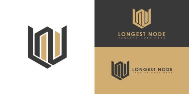 Abstract initial hexagon letter LN or NL logo in black and gold color isolated on multiple background colors. The logo is suitable for business and consulting company logo icons to design inspiration clipart