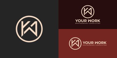 Soyut ilk daire harfi YW veya WY logosu birden fazla arkaplan renginde izole edilmiş. Logo, mühendislik danışmanlık şirketi simgesi logo tasarım şablonları için uygundur.