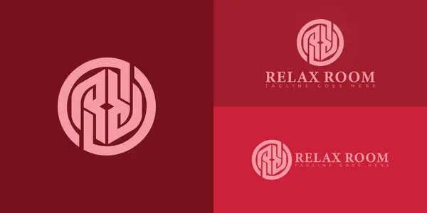 stock vector Abstract initial circle letters R or RR logo in soft red color isolated on multiple background colors. The logo is suitable for beauty services logo vector design illustration inspiration templates.