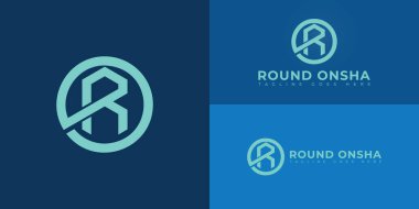 Soyut ilk daire harfleri RO veya OR logosu birden fazla arkaplan renginde izole edilmiş yeşil renkli. Logo iş ve teknoloji logosu vektör tasarımı illüstrasyonu için uygundur.