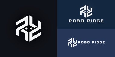 Soyut altıgen ilk harf R veya RR birden fazla arkaplan renginde izole edilmiş gümüş-beyaz renkte. Logo robot ürün logosu tasarım şablonları için e-ticaret için uygundur.