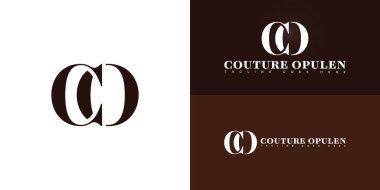 Çoklu arkaplan renginde izole edilmiş kahverengi renkli CO veya OC harflerini soyut yap. Logo, saç uzatma markası logosu tasarım ilham şablonları için uygundur.