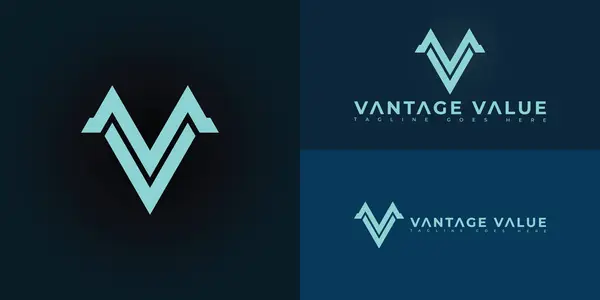 stock vector Modern triangle vector logo initial letter V or VV in blue color isolated on multiple background colors. The logo is suitable for chartered professional accountant logo design inspiration templates.