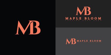 Modern initial vector letter MB or BM logo in orange color isolated on multiple background colors. The logo is suitable for artisan business logo design inspiration templates. clipart