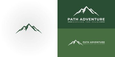 abstract logo design features a series of stylized mountain peaks, evoking a sense of adventure and a connection to nature. This logo is particularly well-suited for businesses in the outdoor industry clipart