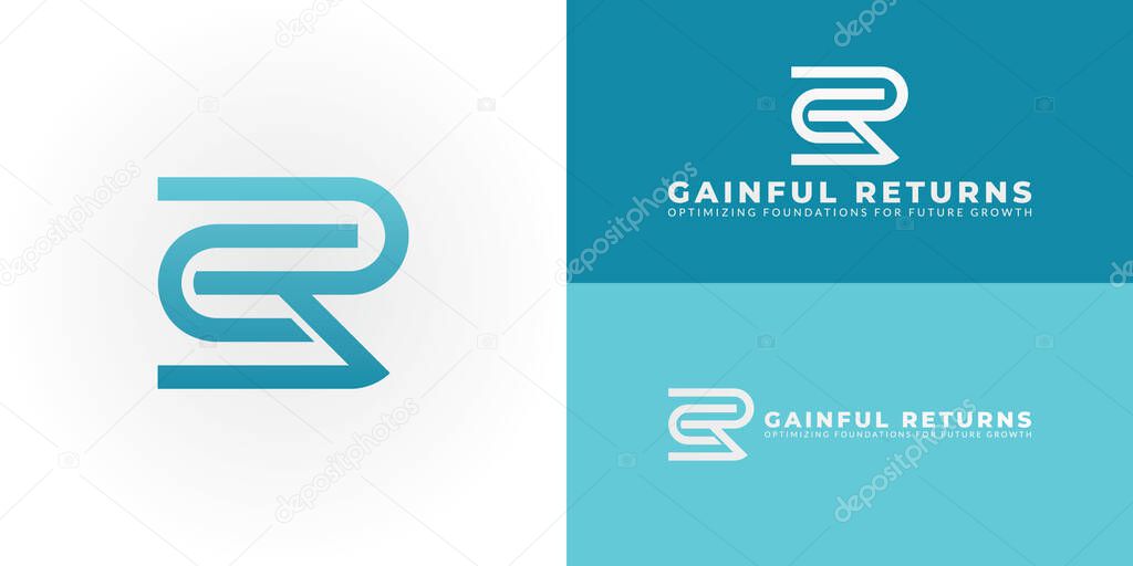 The modern and dynamic logo suits a Business Process Optimization firm perfectly. The design features a continuous, flowing line forming a stylized GR monogram, conveys efficiency and fluidity.