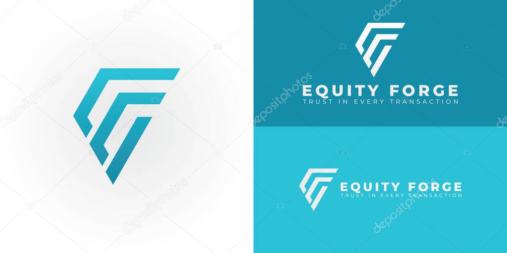 A sophisticated logo designed for the Financial Services and Fintech sectors integrates the letters EF within a powerful, diamond-inspired geometric shape.