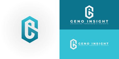Modern teknoloji logosu, altı köşeli bir formda ilk GI içeriyor. Küresel zekayı ve entegre çözümleri sembolize eden yazılım, veri veya yenilik markaları için mükemmel. Ölçeklenebilir vektör.