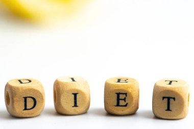 diyet konsepti Masadaki harfler. 