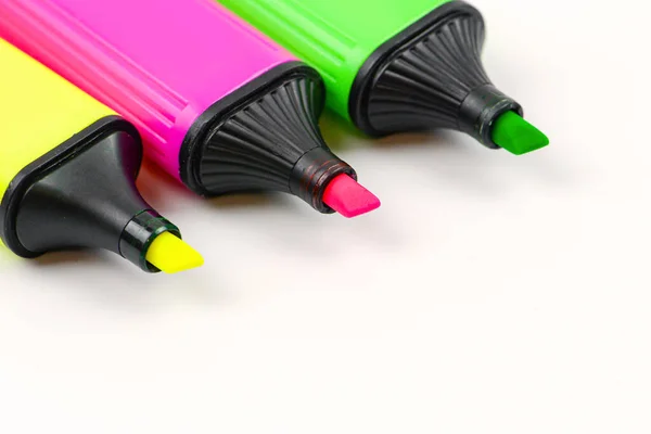 Series Colored Markers Individually White Background — Stock Photo, Image