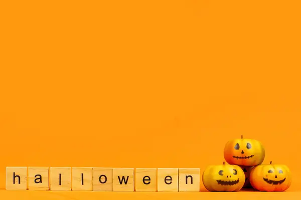 Koncepcja Halloween Kompozycja Dyniami Więcej — Zdjęcie stockowe
