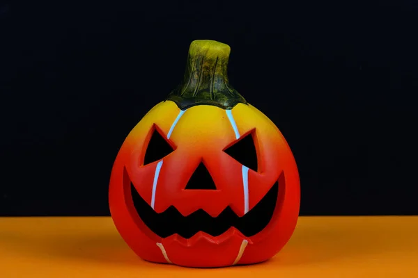 Latarnia Jack Czarnym Tle Halloween Jest Straszna Dynia Halloween Straszne — Zdjęcie stockowe