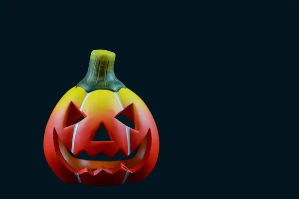 Lanterna Jack Sfondo Nero Una Zucca Inquietante Halloween Halloween Sfondo — Foto Stock