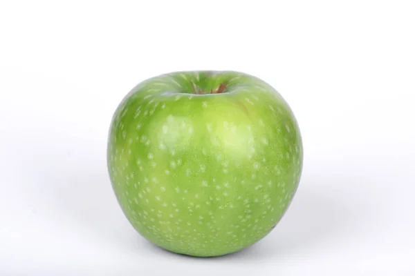 Зелене Яблуко Ізольовано Білому Тлі Крупним Планом Свіже Зелене Яблуко — стокове фото