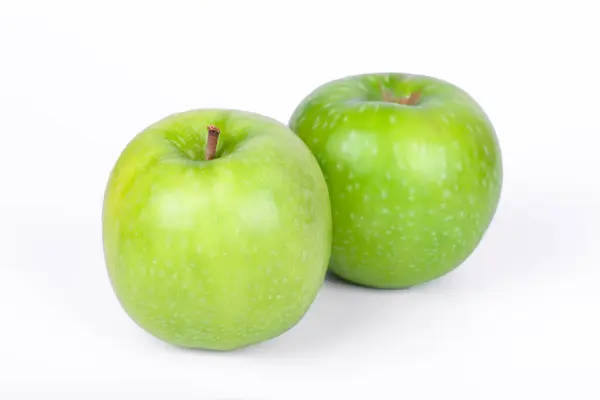 Yeşil Elma Beyaz Arka Planda Izole Edilmiş Taze Yeşil Elmayı — Stok fotoğraf