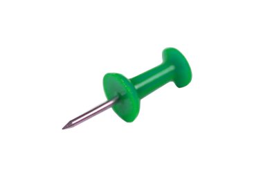 Bu renkli yeşil raptiye, notaları, hatırlatıcıları veya el sanatları projelerinde etkili bir şekilde kullanılmak için mükemmeldir. izole