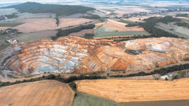 View from a height of a quarry for the extraction of magnesium and other valuable metals