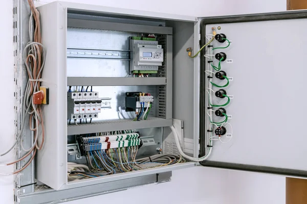 Voltage board with automatic switches. electric box