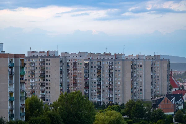 Exterior View Old Panel High Rise Building House Ussr — Stock Photo, Image