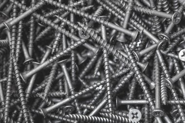 Kara tahta vidalar, bir sürü vida, kapat.