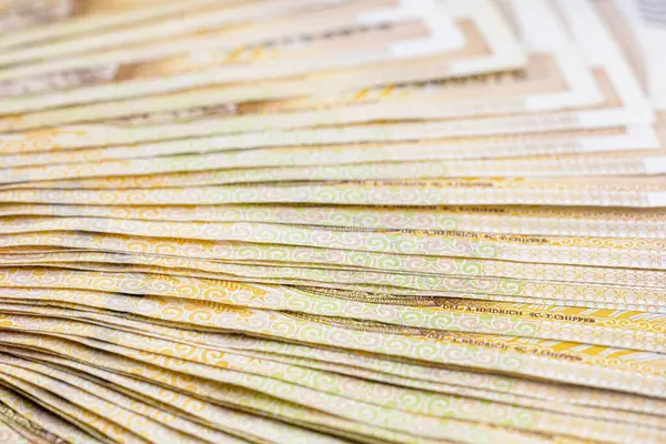 Close-up of money, Polish banknotes, stack of banknotes