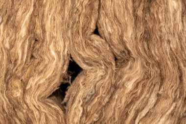 Termal yalıtım malzemesi, yakın çekim yün mineral. Ev yalıtımı malzemesi