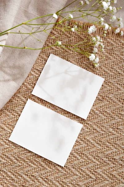 Aesthetic Boho Minimalist Business Branding Template Blank Paper Cards Warm — Stock Photo, Image