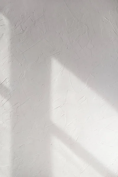 Aesthetic Geometric Sunlight Shadows White Textured Wall Window Light Silhouette — Stock Photo, Image