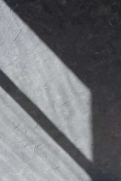 Geometric Sun Light Shadow Window Silhouette Gray Concrete Textured Wall — Stock Photo, Image