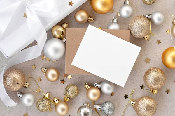 Vánoce Nový Rok Dovolená Blahopřání Šablony Pohlednice Prázdné Papírové Karty — Stock fotografie