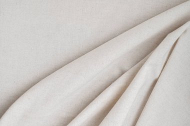 Estetik minimal lüks boho düğünü ya da ticari marka şablonu, fon, yumuşak buruşuk yulaf bej kumaş kumaş dokusu kıvrımlı arka plan.