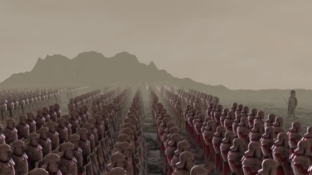 Pełen Legion Rzymski Centurion Przygotowujący Się Bitwy — Wideo stockowe