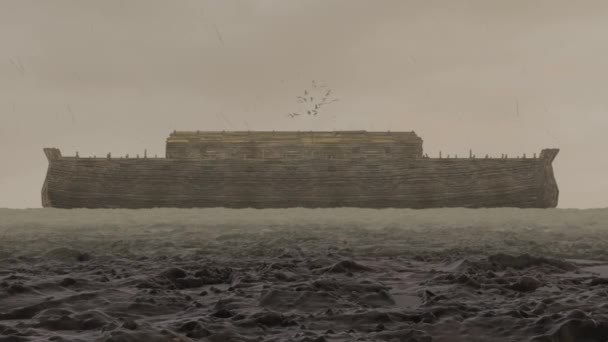 Büyük Tufan Dan Önce Nuh Gemisi — Stok video