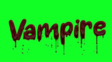 Kanlı Vampir Logosu Yeşil Ekranda Kanla Damlıyor