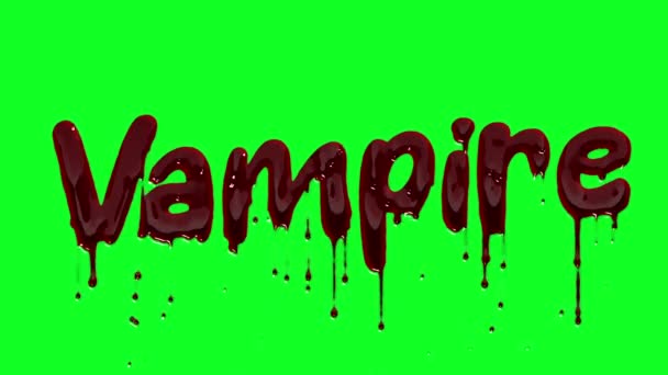 Bloody Vampire Logo Dripping Blood Green Screen Video Clip