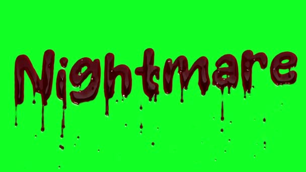 Bloody Nightmare Logo Dripping Blood Green Screen Video Clip