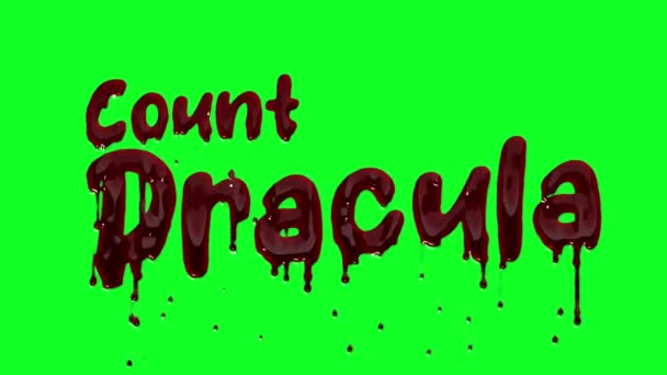 Verdomde Graaf Dracula Logo Druipend Van Het Bloed Een Groen — Stockvideo