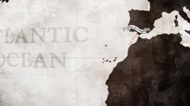 Santa Maria Haritası Amerika 'ya giden tam yol