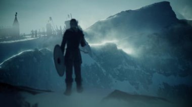 Ortaçağ Viking 'i Karlı Köyüne Döndü.
