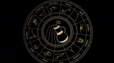 Yıldız Takımyıldızlı Zodyak Tekerleği 'nde AQUARIUS İşareti