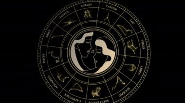 Yıldız Takımyıldızlı Zodyak Tekerleğinde GEMINI İşareti
