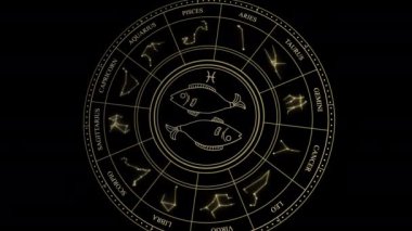 Yıldız Takımyıldızlı Zodyak Tekerleği 'nde PISCES işareti